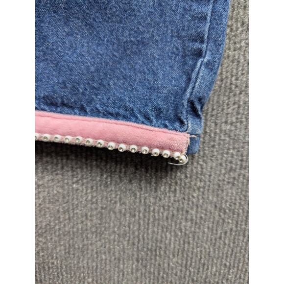 Vtg Hello Kitty Jeans Girls Large (24x25) Sanrio Smiles Y2K Patch Beaded Denim - Picture 3 of 11